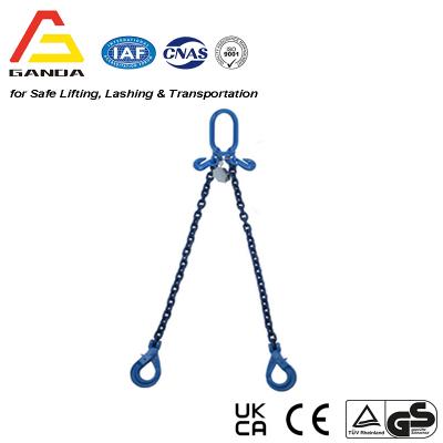 G100 5.6t 2-Leg adjustable chainsling with Safety Hooks